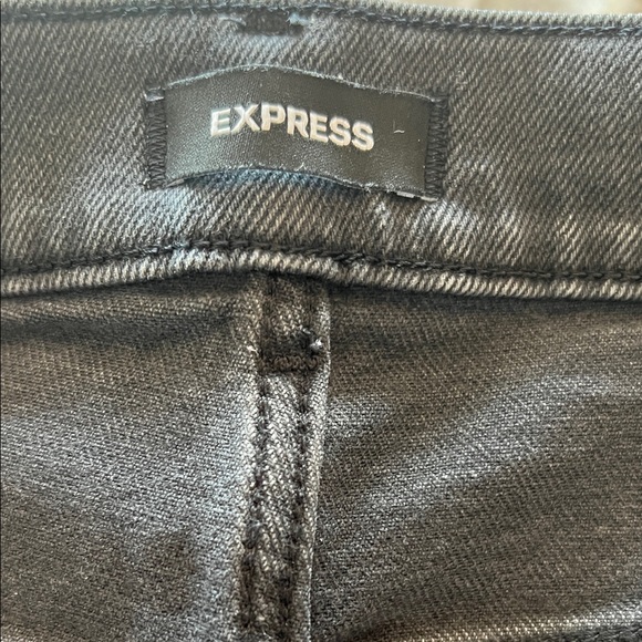 Express Modern Straight Super High Rise Jeans - Black - Picture 3 of 7